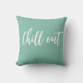Chill Out Throw Pillow Mint Green White クッション (正面)