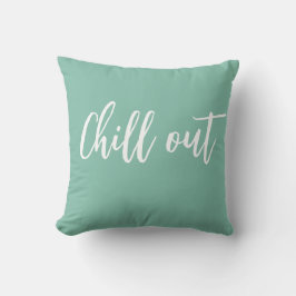 Chill Out Throw Pillow Mint Green White クッション