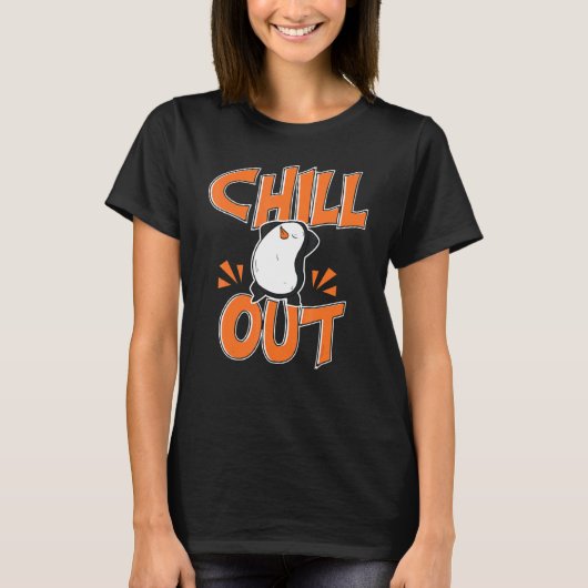 Chill Out  Women Hangout Penguin Love 1 Tシャツ (正面)