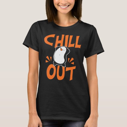 Chill Out  Women Hangout Penguin Love Tシャツ (正面)