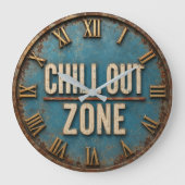 Chill Out Zone Patio Bar Garage ラージ壁時計 (正面)