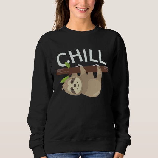 Chill Outfit Lazy Sloth  Relaxing スウェットシャツ (正面)
