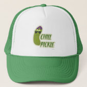 Chill Pickle Veggie Cartoon Character キャップ (正面)