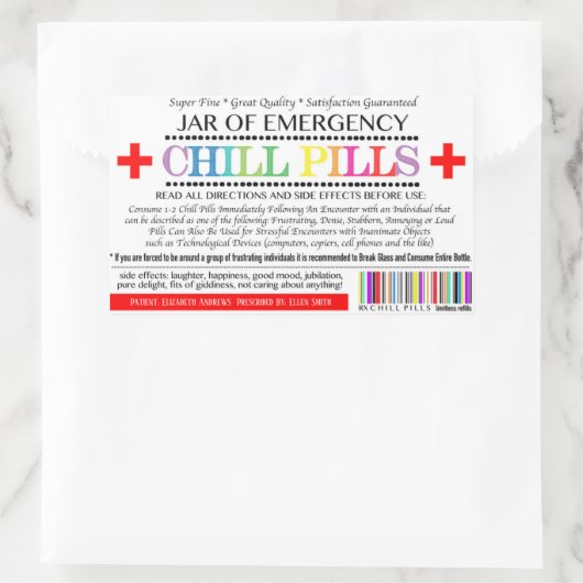 Chill Pillラベル 長方形シール (バッグ)