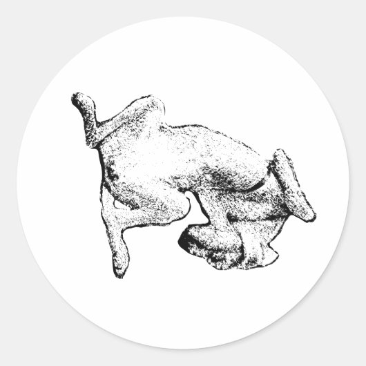 Chill Pup – Ink Style Dog Sticker ラウンドシール (正面)