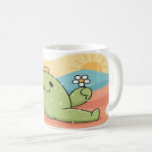 Chill Relaxing Cactus with Hat Mug - Summer Desert コーヒーマグカップ (正面右)