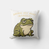 Chill Retro Frog Minimal Effort Square Pillow クッション (正面)