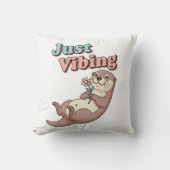 Chill Retro Otter Square Comfort Pillow クッション (正面)