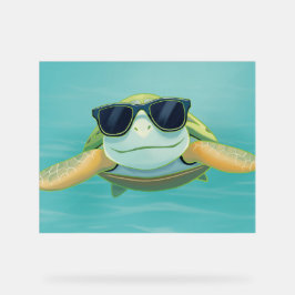 Chill Sea Turtle with Sunglasses – Underwater Vibe アクリルサイン