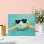 Chill Sea Turtle with Sunglasses – Underwater Vibe アクリルサイン (ウェディング)