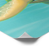 Chill Sea Turtle with Sunglasses – Underwater Vibe ポスター (角)