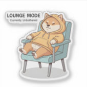 Chill Shiba Lounge Mode Sticker Funny Relaxed Dog シール (正面)