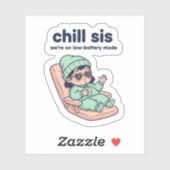 Chill Sis Funny Baby Sticker – Low Battery Mode シール (シート)