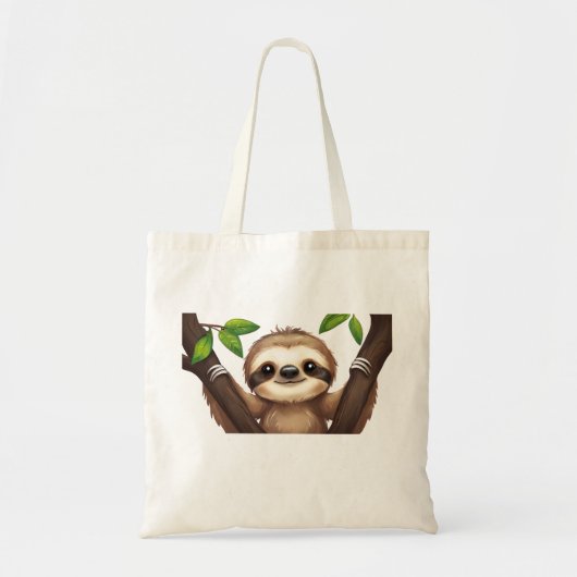 Chill Sloth Tote Bag – かわいい遅い雰囲気のみ トートバッグ (正面)