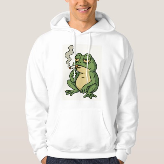 Chill Smoking Frog Hoodie パーカ (正面)