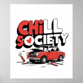 Chill Society おもしろい Car Repair Poster - Broken Veh ポスター (正面)