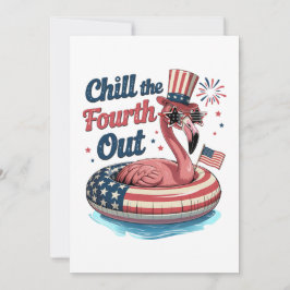 Chill The Fourth Out Funny 4th of July Flamingo