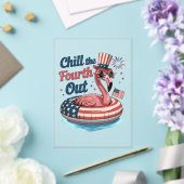 Chill The Fourth Out Funny 4th of July Flamingo アクリル招待状 (インサイチュ (ウェディング))