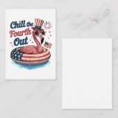 Chill The Fourth Out Funny 4th of July Flamingo ノートカード (正面/裏面)
