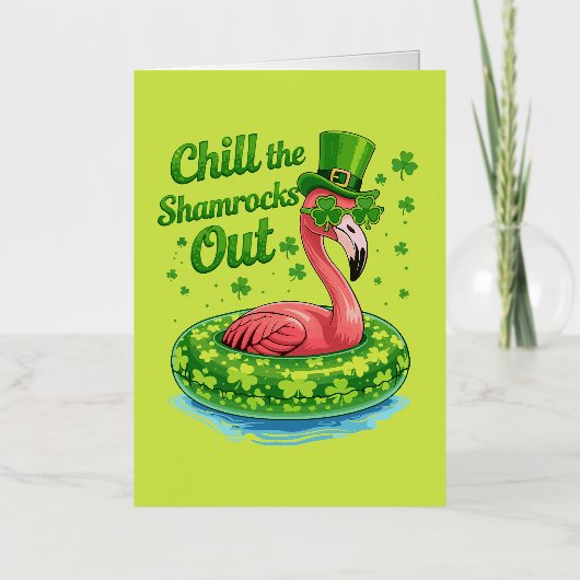 Chill The Shamrocks Out Funny  St Patrick’s Day 箔シーズンカード (正面)