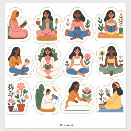 「Chill & Thrive – 女性のウェルネスセット」 シール (シート)