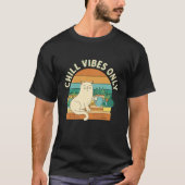 Chill Vibes Only Retro Cat Gardening Plant Tシャツ (正面)