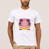 Chill Vibes Only Retro Sunset T-Shirt Tシャツ (正面)