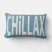 Chillaxのスケートボードの単語の芸術の枕デニムの青 ランバークッション (正面)