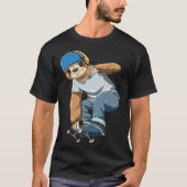 Chilled Sloth Skateboarding   Skater Tシャツ (正面)