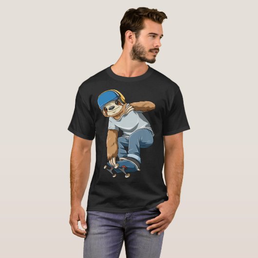 Chilled Sloth Skateboarding   Skater Tシャツ (正面フル)