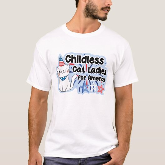 Chilless Cat Lades For America Kamala 2024 Tシャツ (正面)