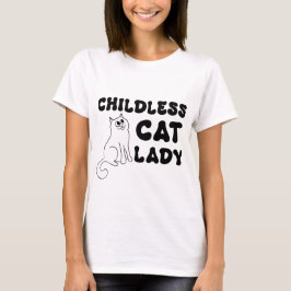 Chilless Cat Lady – 黒オンホワイト Tシャツ