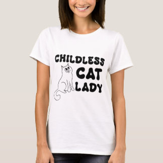 Chilless Cat Lady – 黒オンホワイト Tシャツ