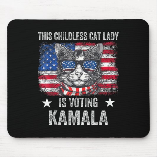 Chilless Cat Lady Is Voting Kamala Harris 2024 Us マウスパッド (正面)