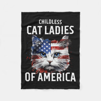 Chilless Cat Lady Of America Kamala Harris 2024 U フリースブランケット