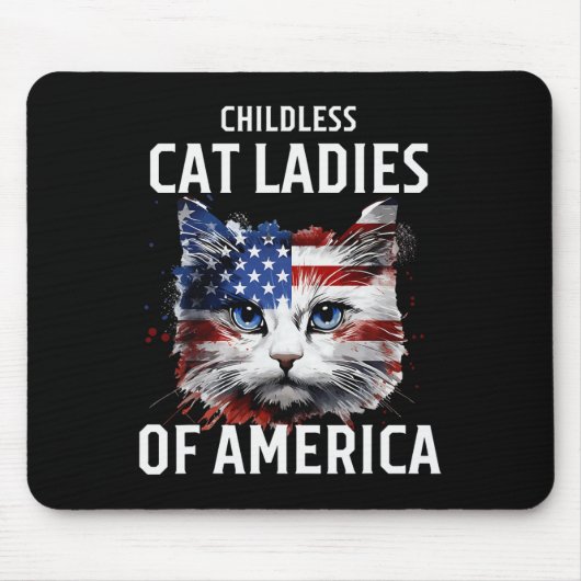 Chilless Cat Lady Of America Kamala Harris 2024 U マウスパッド (正面)