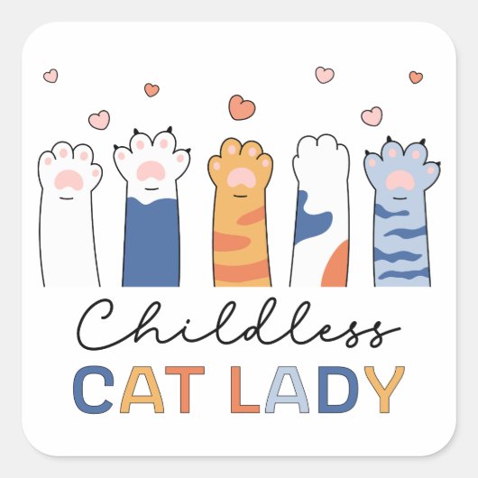 Chilless Cat Lady Voting Kamala Harris社長 スクエアシール (正面)