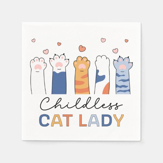 Chilless Cat Lady Voting Kamala Harris社長 スタンダードカクテルナプキン (正面)