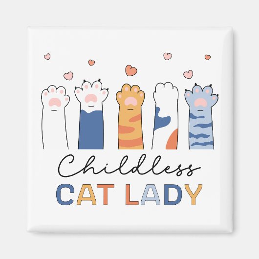 Chilless Cat Lady Voting Kamala Harris社長 マグネット (正面)