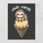 Chilli Vanilli / Chillendes Faultier mit Eis ポストカード (正面)