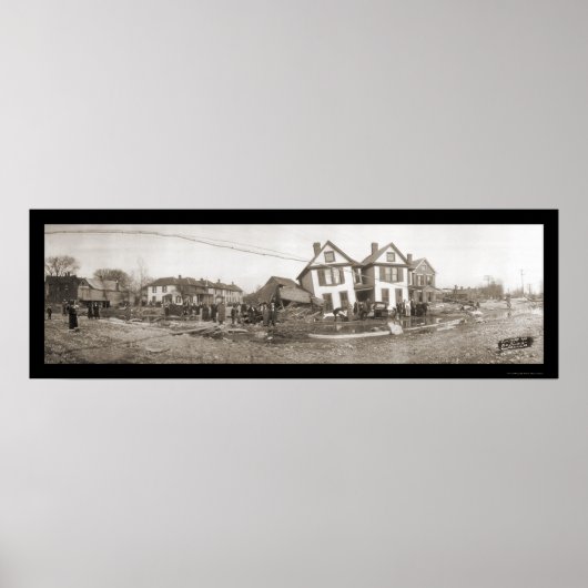 Chillicothe OH Flood写真1913 ポスター (正面)