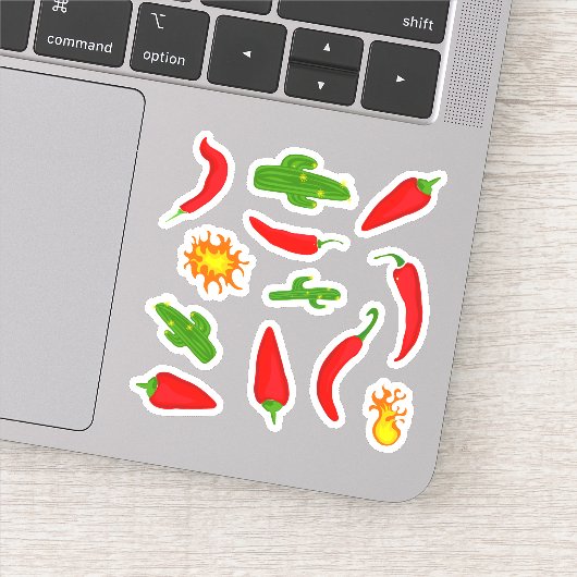 Chillies, Cacti and Flames Cartoon シール (詳細)