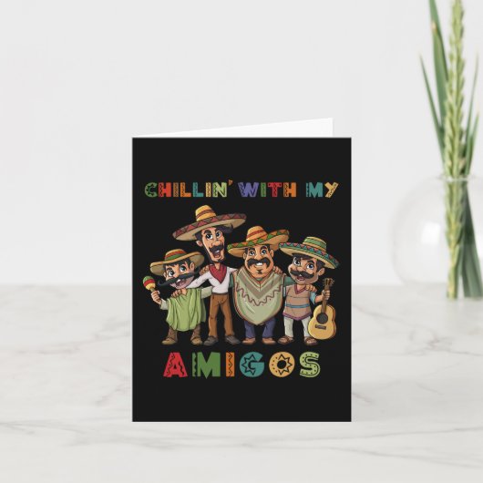 Chillinと私のAmigos Cinco de Mayo Boys Kids カード (正面)