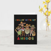 Chillinと私のAmigos Cinco de Mayo Boys Kids カード (黄色い花)