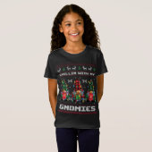 Chillin'と私のgnomies Christma Pajamas Tシャツ (正面フル)