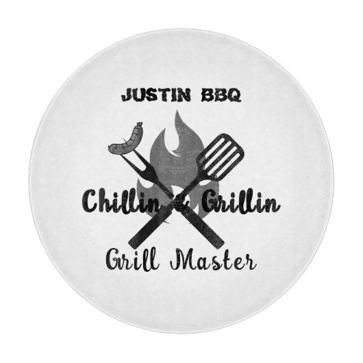 Chillin & Grillin personalized gift for dad .  カッティングボード (正面)