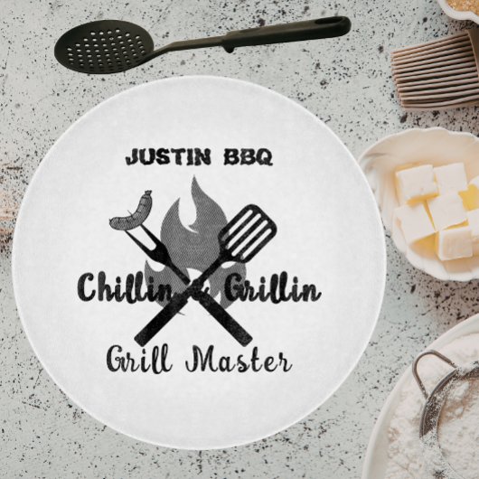 Chillin & Grillin personalized gift for dad .  カッティングボード