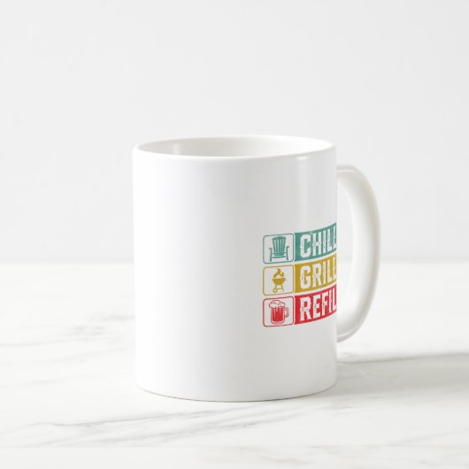 Chillin Grillin Refillin Bbq Pit Meat Smoker Grill コーヒーマグカップ (正面右)