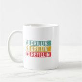 Chillin Grillin Refillin Bbq Pit Meat Smoker Grill コーヒーマグカップ (左)