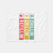 Chillin Grillin Refillin Bbq Pit Meat Smoker Grill フリースブランケット (正面(横))